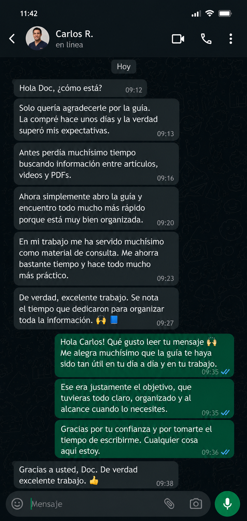 Testimonio real de cliente 1